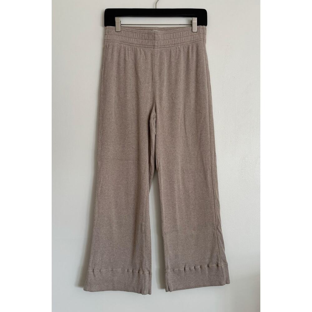 Tan Everlane High Waisted Ribbed Organic Cotton Cropped Pants M